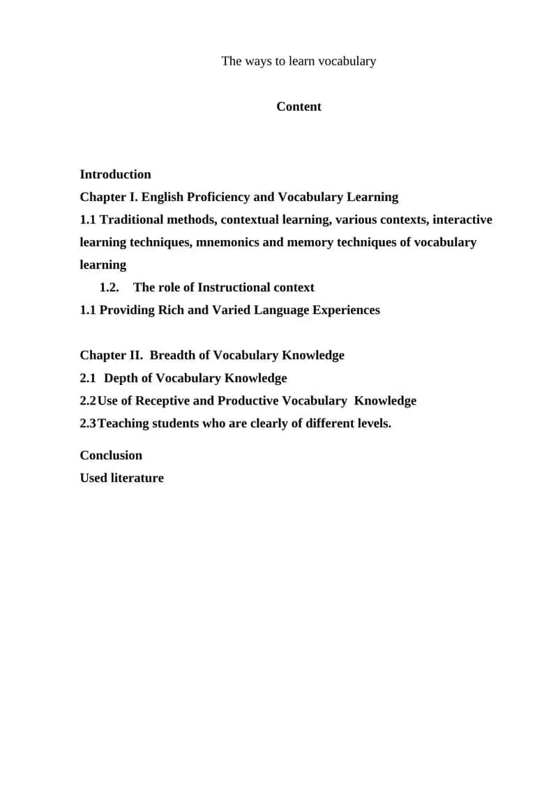 The ways to learn vocabulary 1