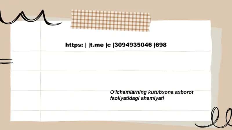 Oʻlchamlarning kutubxona axborot faoliyatidagi ahamiyati 1