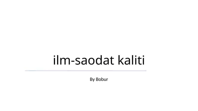 ilm-saodat kaliti 1