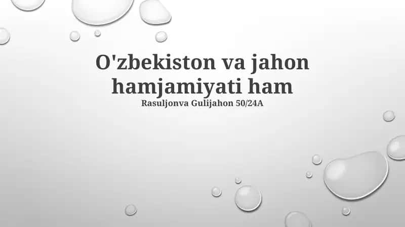 O'zbekiston va jahon hamjamiyati ham 1