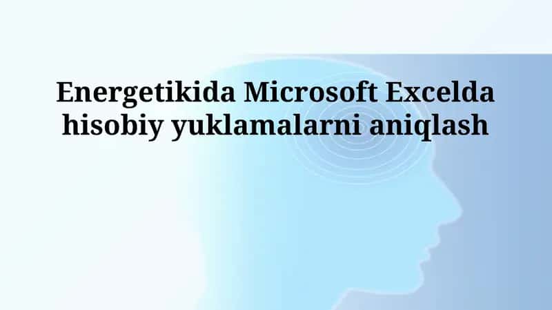 Excel energetika hisoblashlari 1