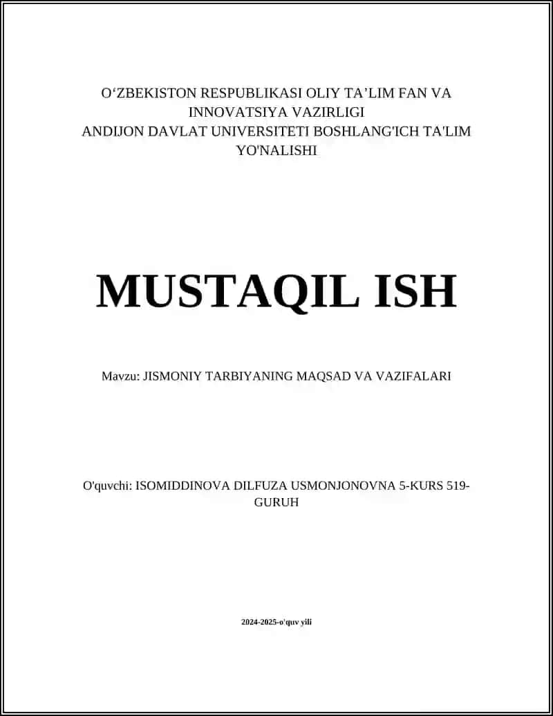 Jismoniy Tarbiya
