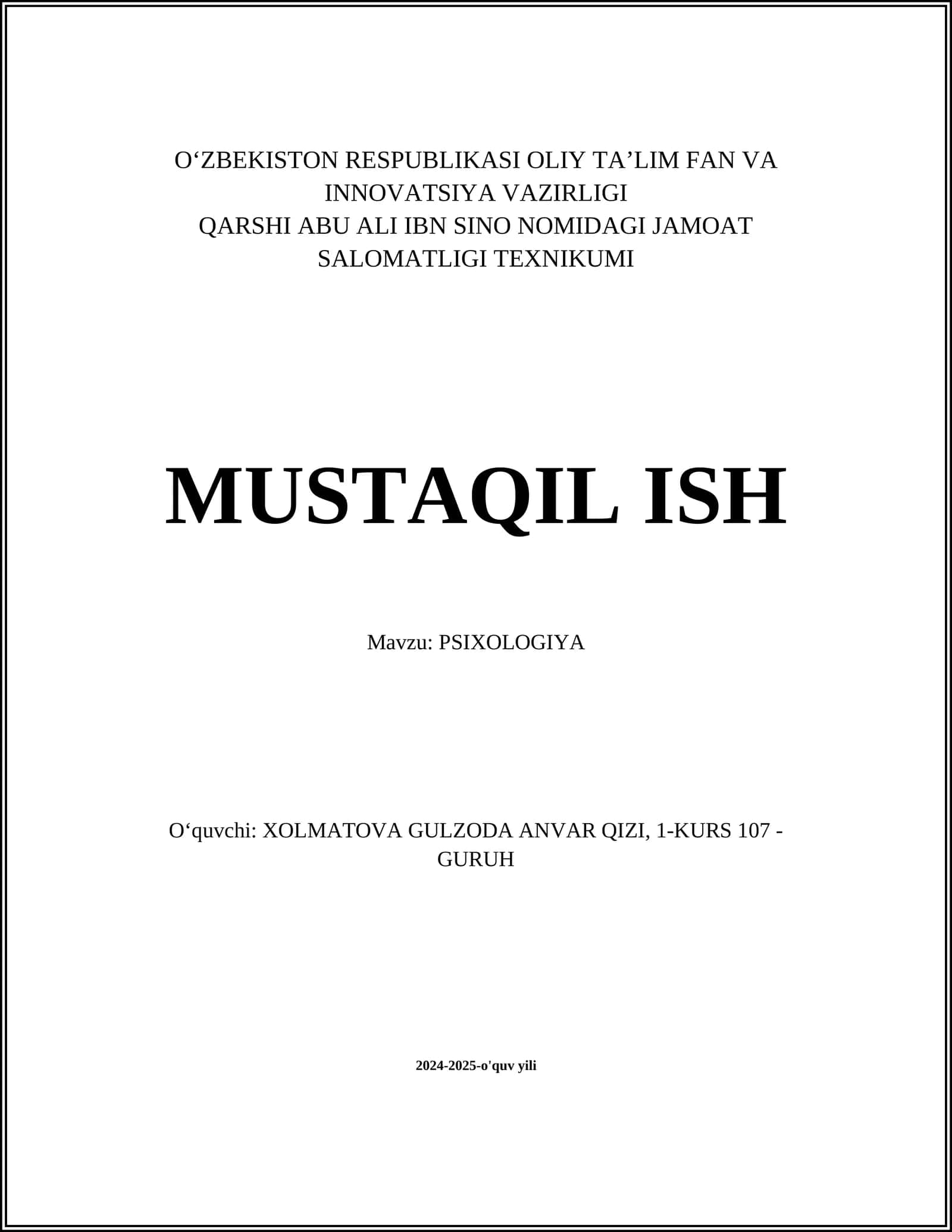 PSIXOLOGIYA 1