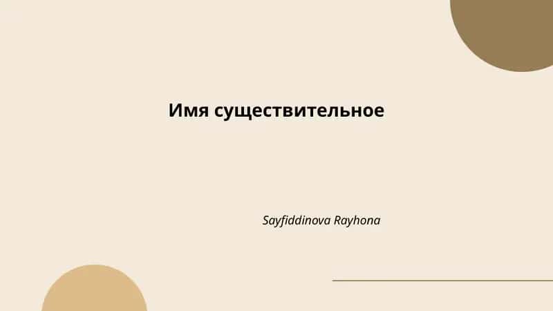 Имя существительное 1