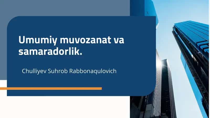 Umumiy muvozanat va samaradorlik 1