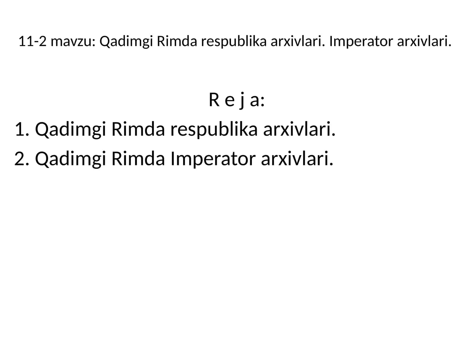Qadimgi Rimda respublika arxivlari 1