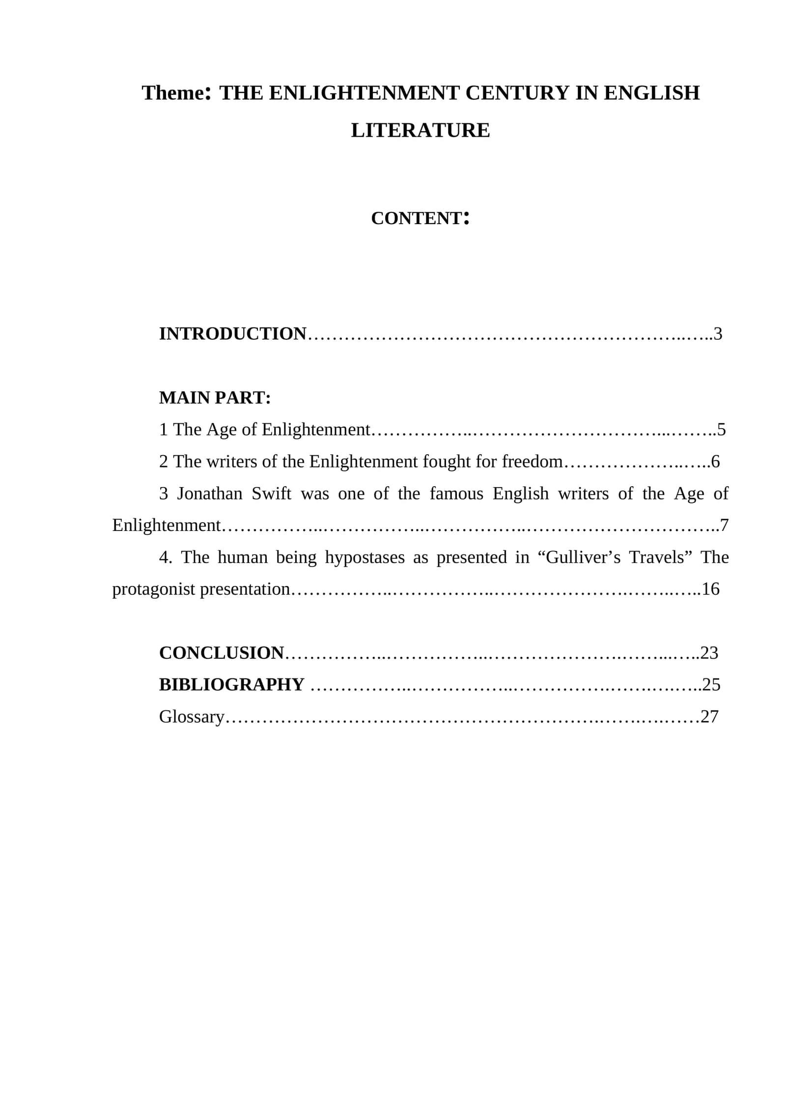 THE ENLIGHTENMENT CENTURY IN ENGLISH LITERATURE 1