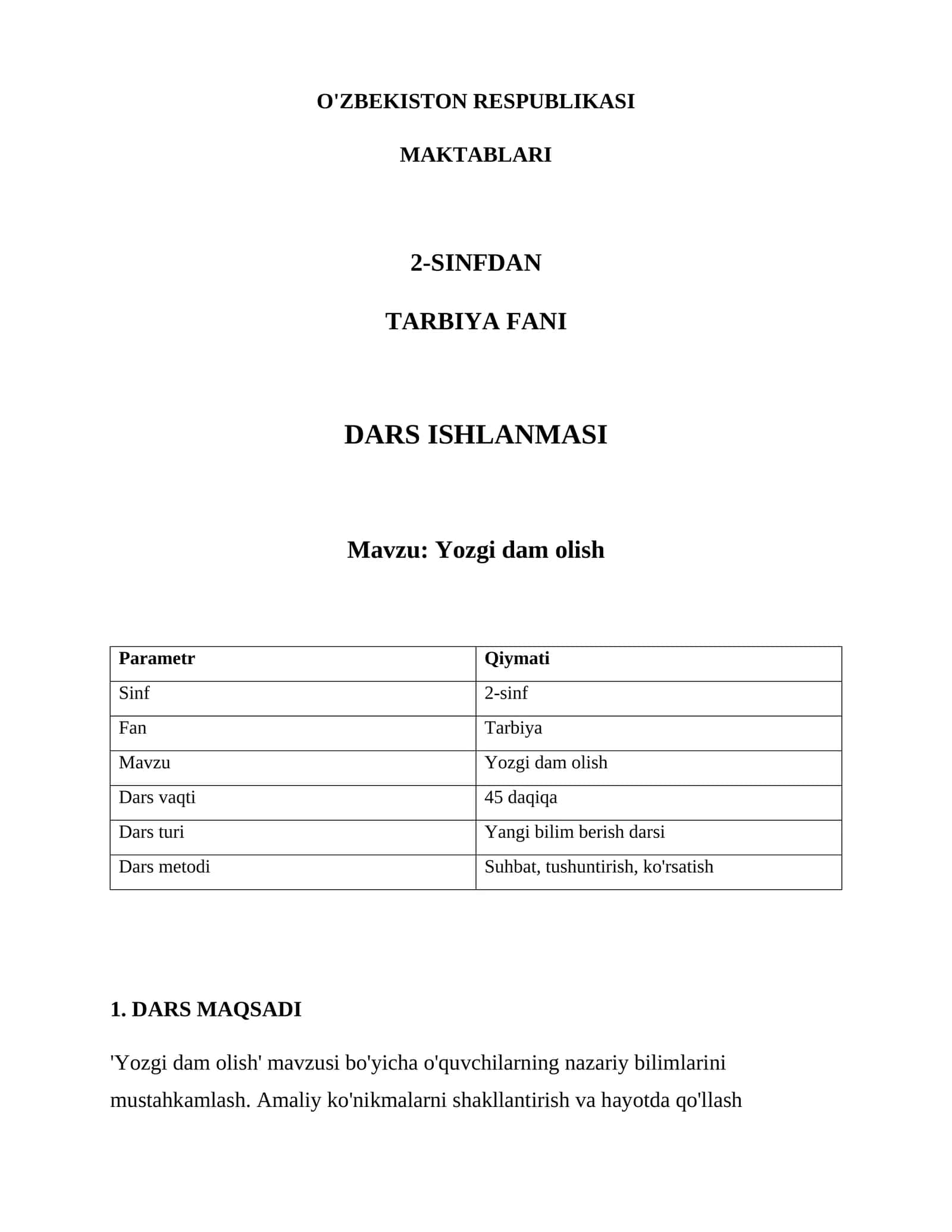 Yozgi dam olish 1