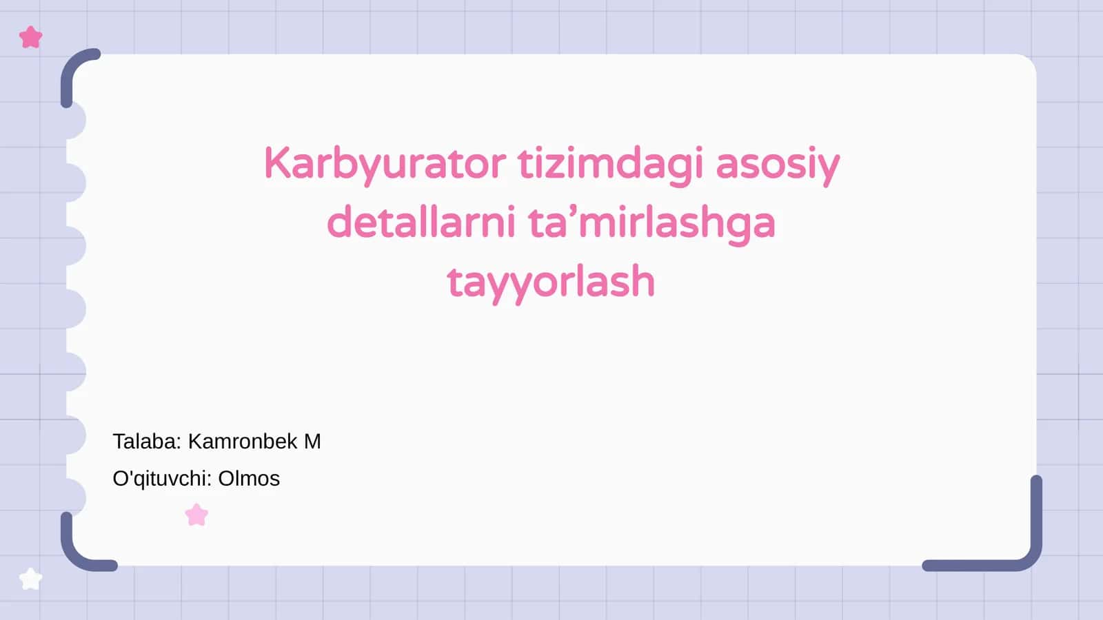 Karbyurator tizimdagi asosiy detallarni ta’mirlashga tayyorlash 1