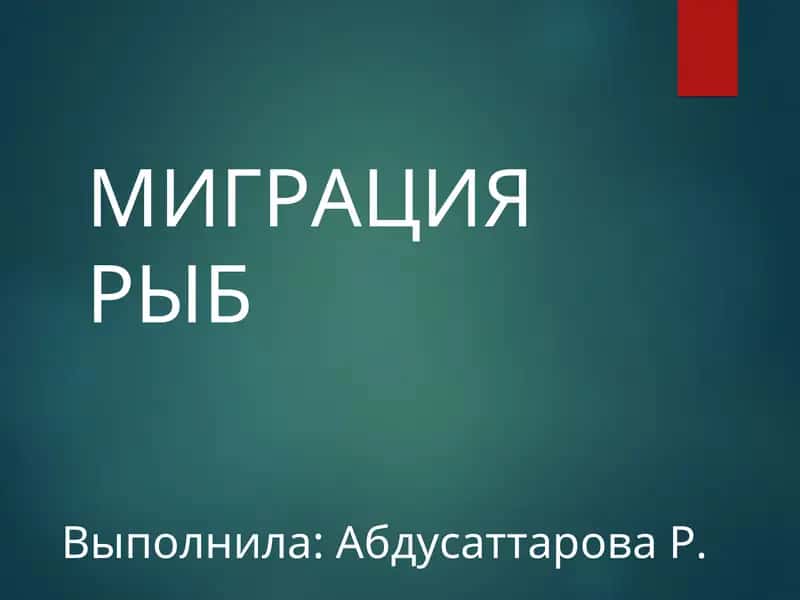 МИГРАЦИЯ РЫБ 1
