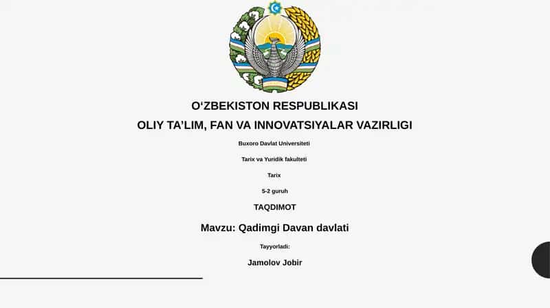 Qadimgi Davan davlati 1