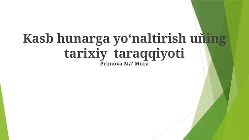 Zamonaviy Kasb-hunar Ta'limi 1