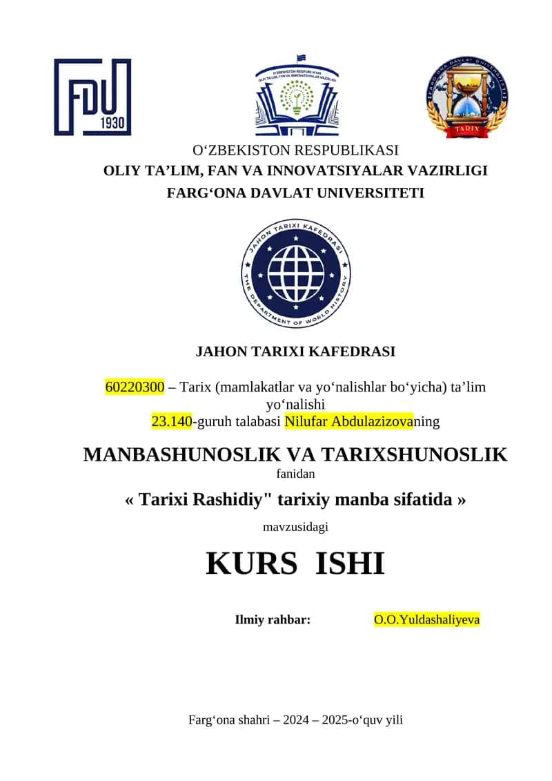 Tarixi Rashidiy tarixiy manba sifatida 1