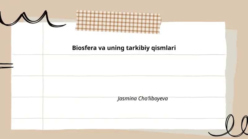 Biosfera va uning tarkibiy qismlari 1