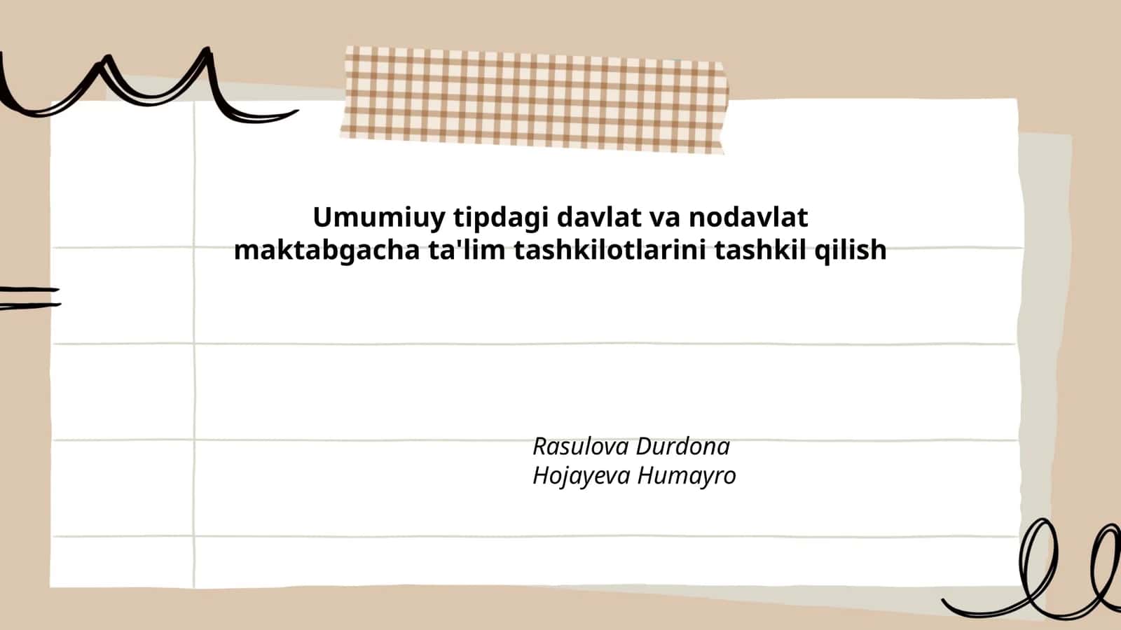 Umumiuy tipdagi davlat va nodavlat maktabgacha ta'lim tashkilotlarini tashkil qilish 1