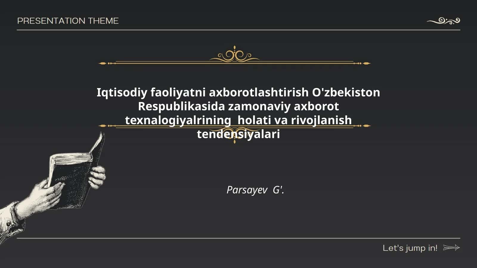 Iqtisodiy faoliyatni axborotlashtirish O'zbekiston Respublikasida zamonaviy axborot texnalogiyalrining holati va rivojlanish tendensiyalari 1