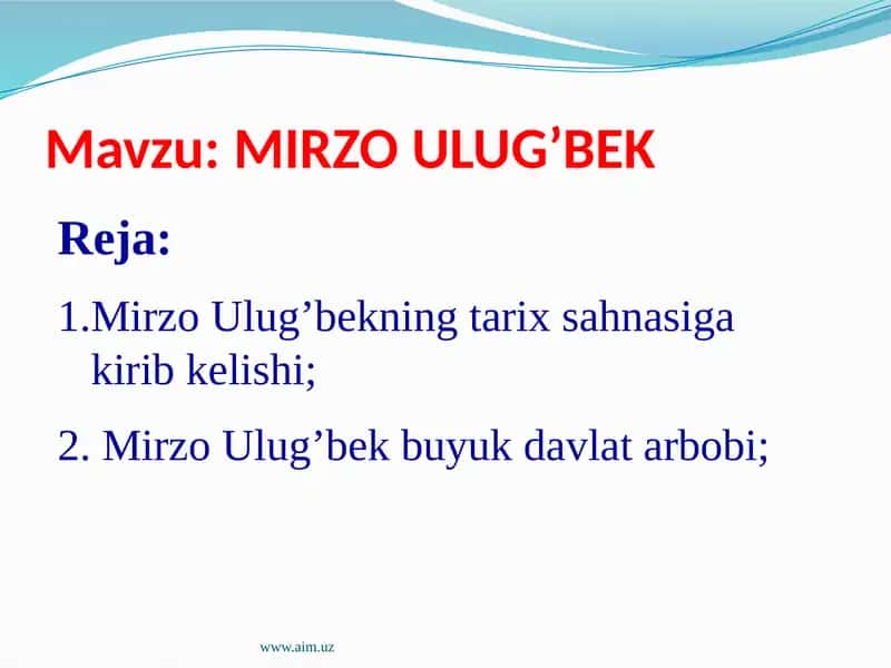 Mirzo Ulug’bek 1