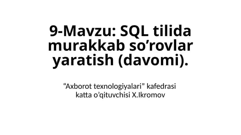 SQL JOIN 1