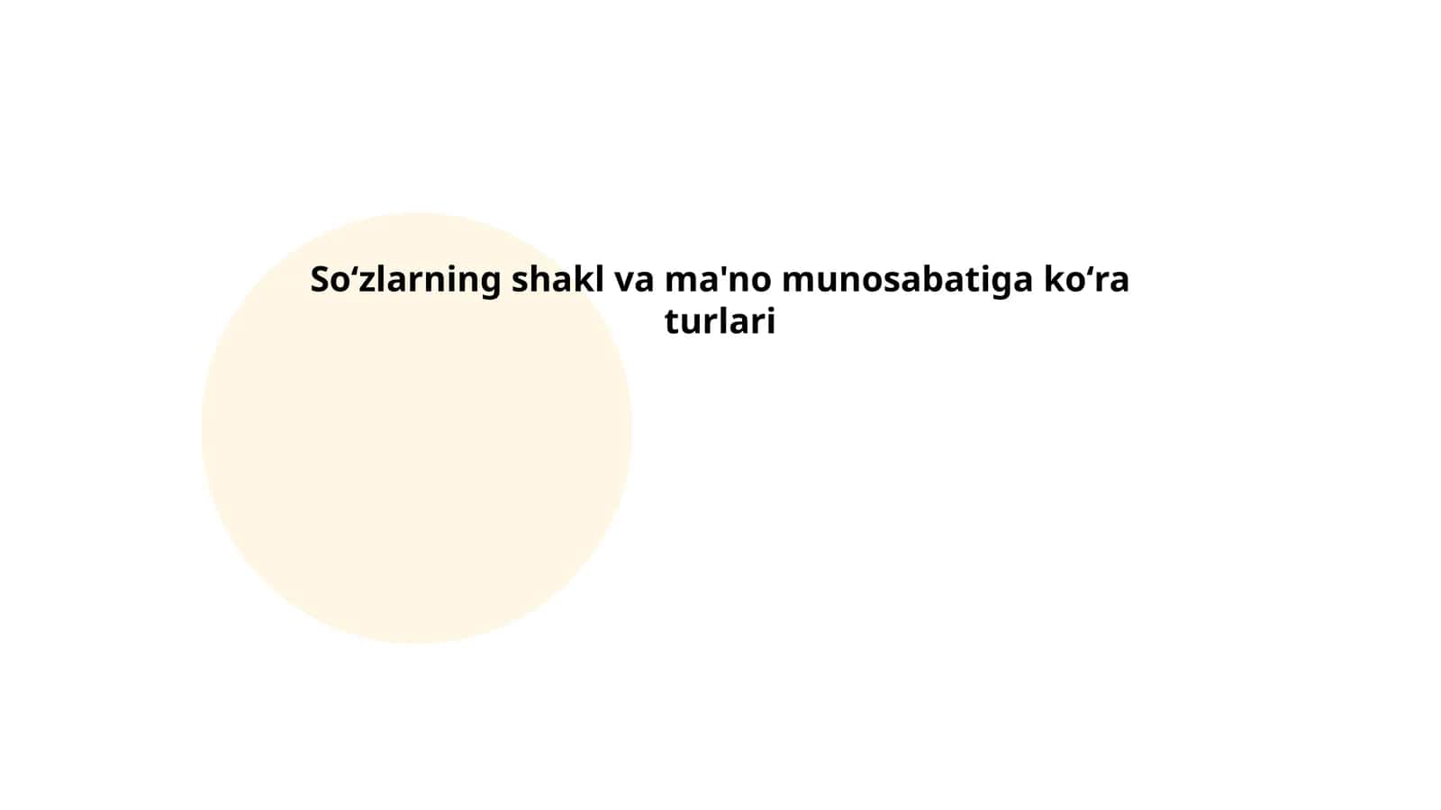 Soʻzlarning shakl va ma'no munosabatiga koʻra turlari 1