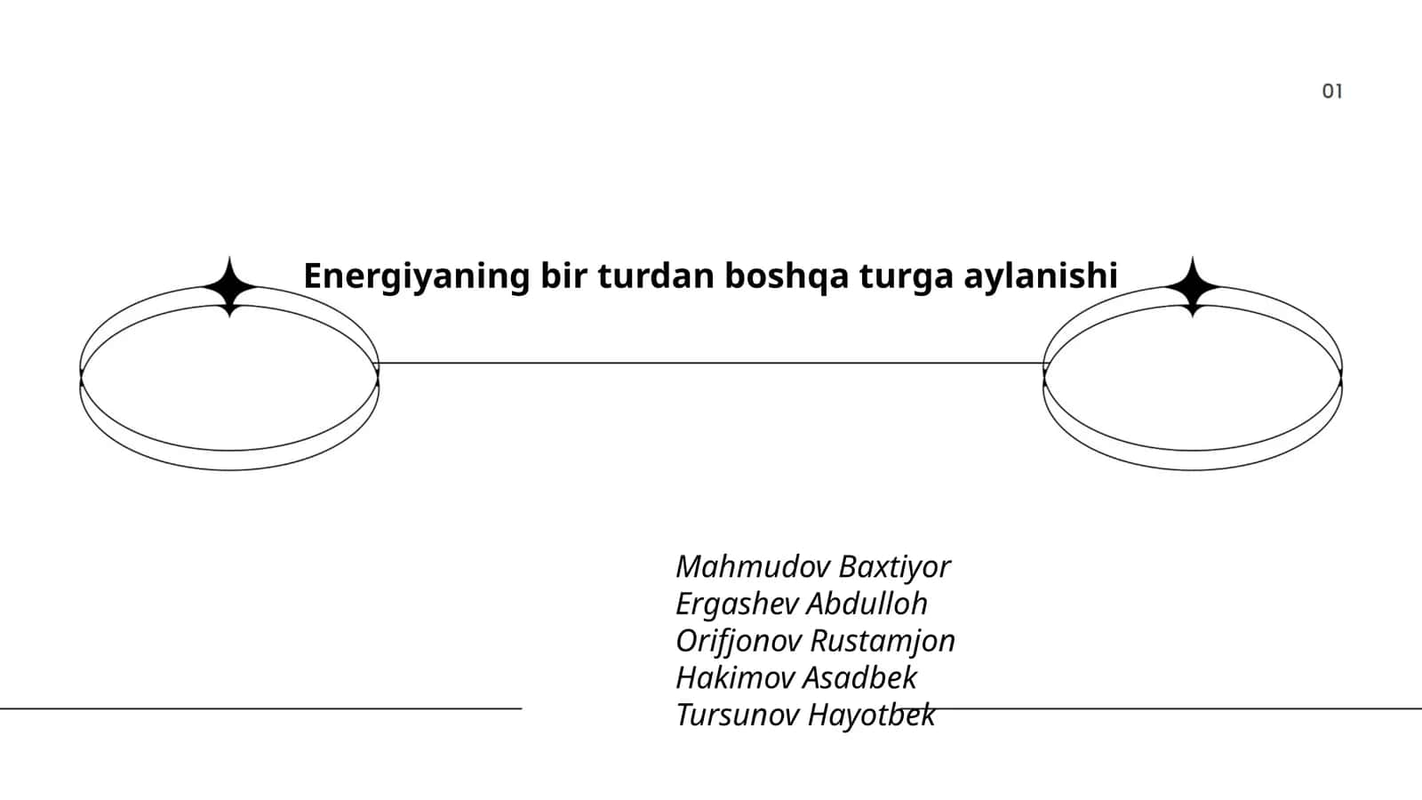 Energiyaning bir turdan boshqa turga aylanishi 1