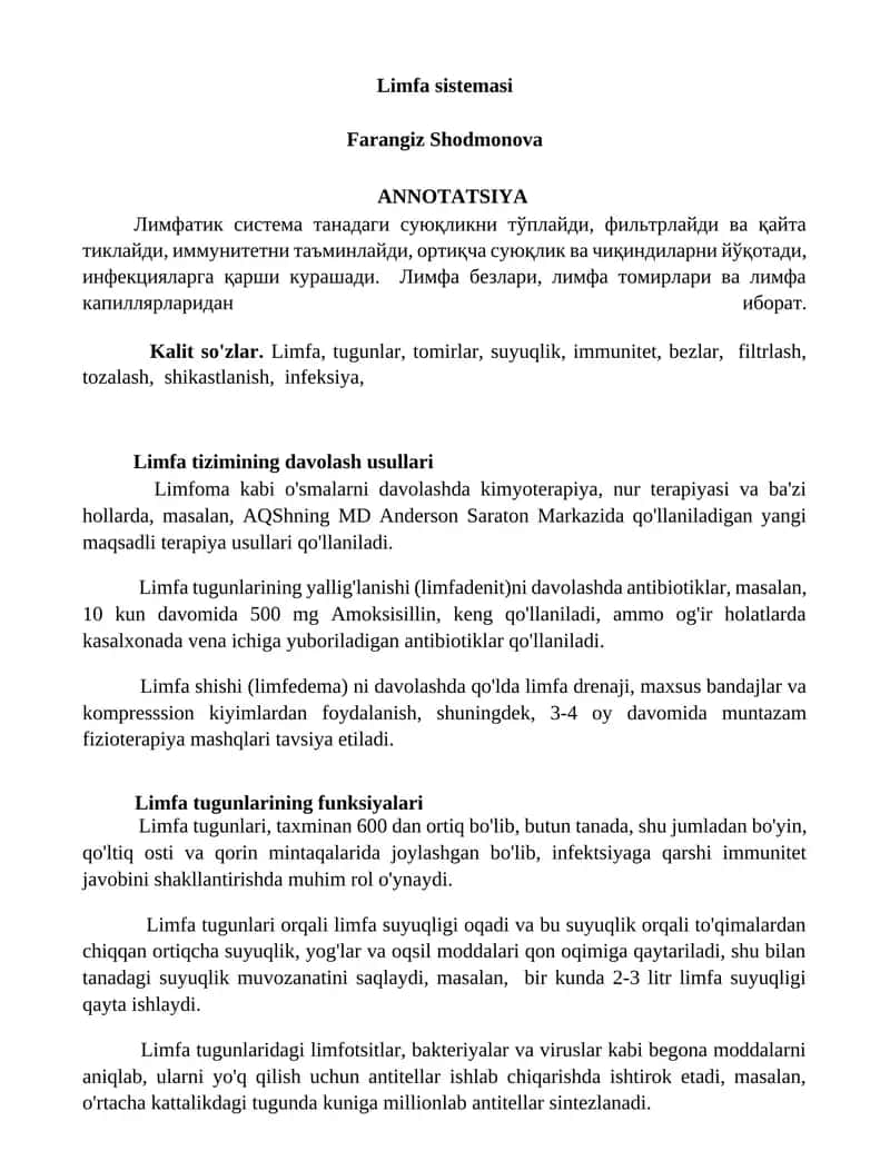 Limfa sistemasi 1