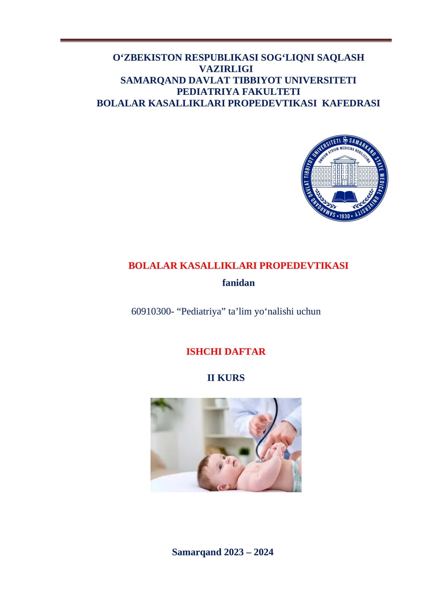 BOLALAR KASALLIKLARI PROPEDEVTIKASI 1