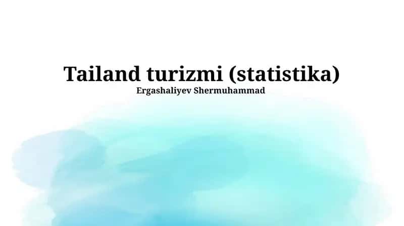 Tailand turizmi (statistika) 1