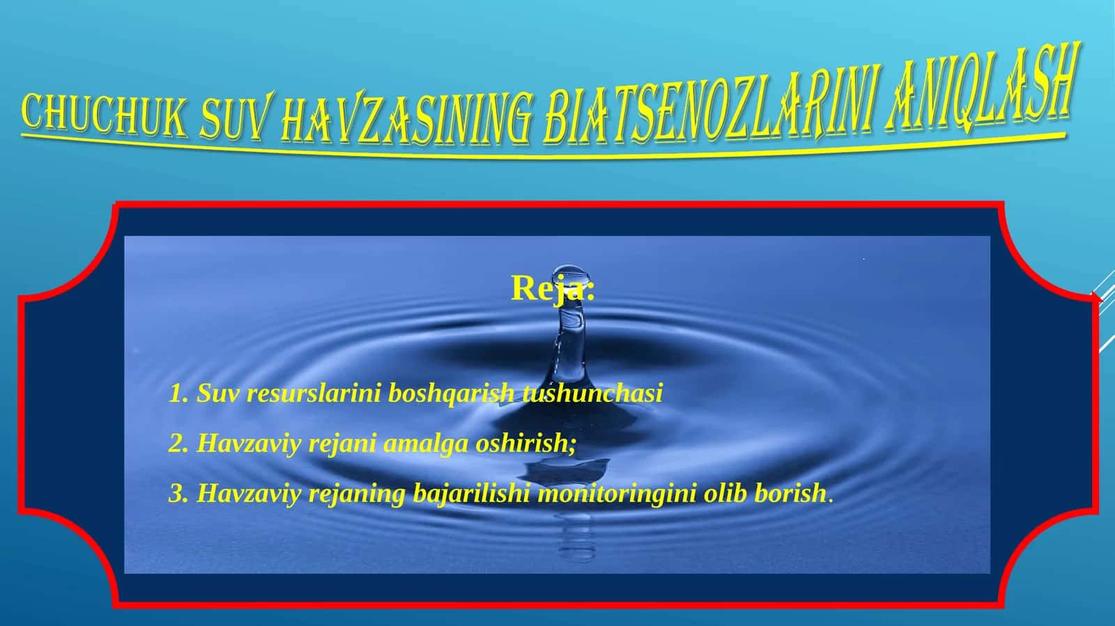 CHUCHUK SUV HAVZASINING BIATSENOZLARINI ANIQLASH 1