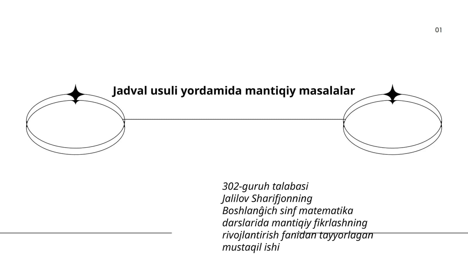 Jadval usuli yordamida mantiqiy masalalar 1