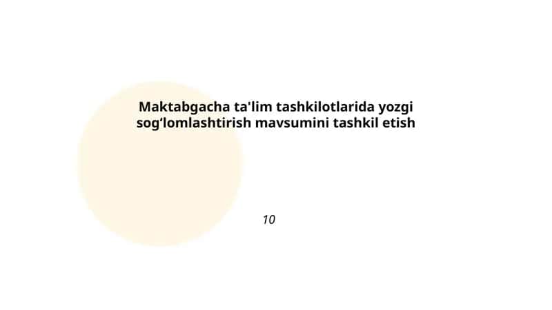 Yozgi sogʻlomlashtirish mavsumi 1