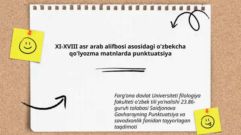 XI-XVIII asr arab alifbosi asosidagi o'zbekcha qo'lyozma matnlarda punktuatsiya 1