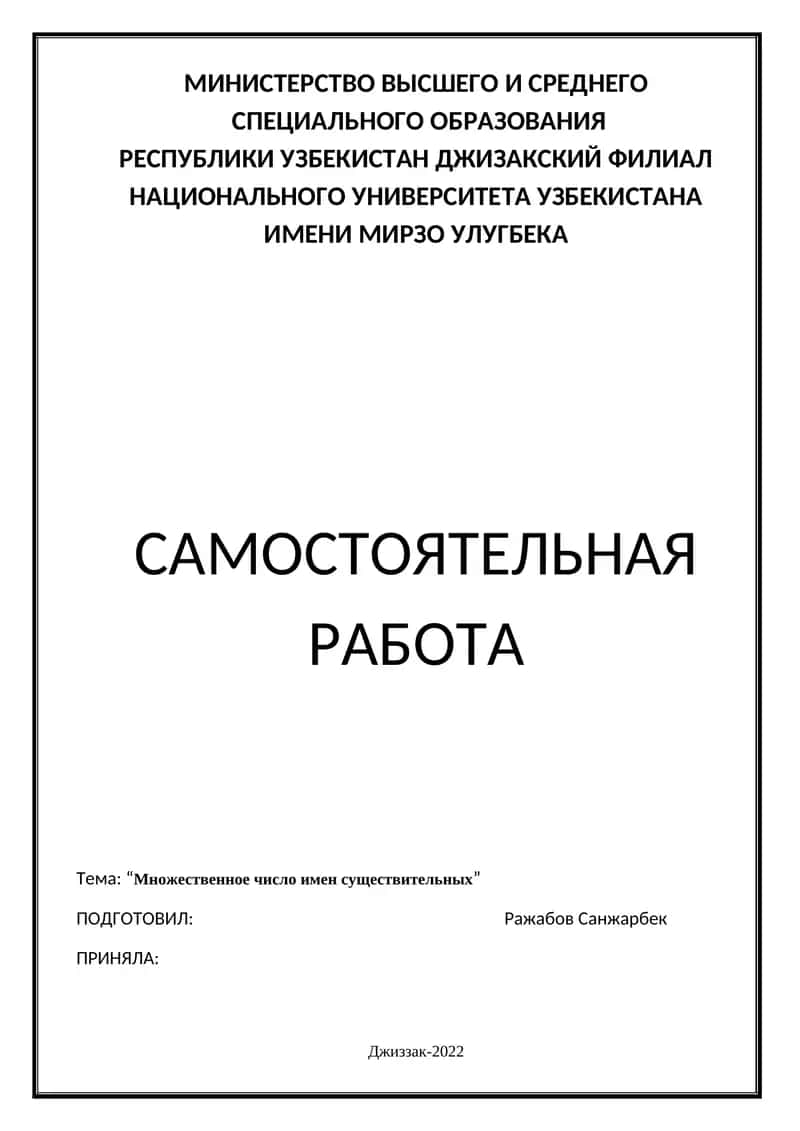 Множественное число имен существительных 1