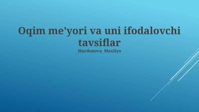 Yaxshi o'qish tezligi va uni ifodalovchi tavsiflar 1