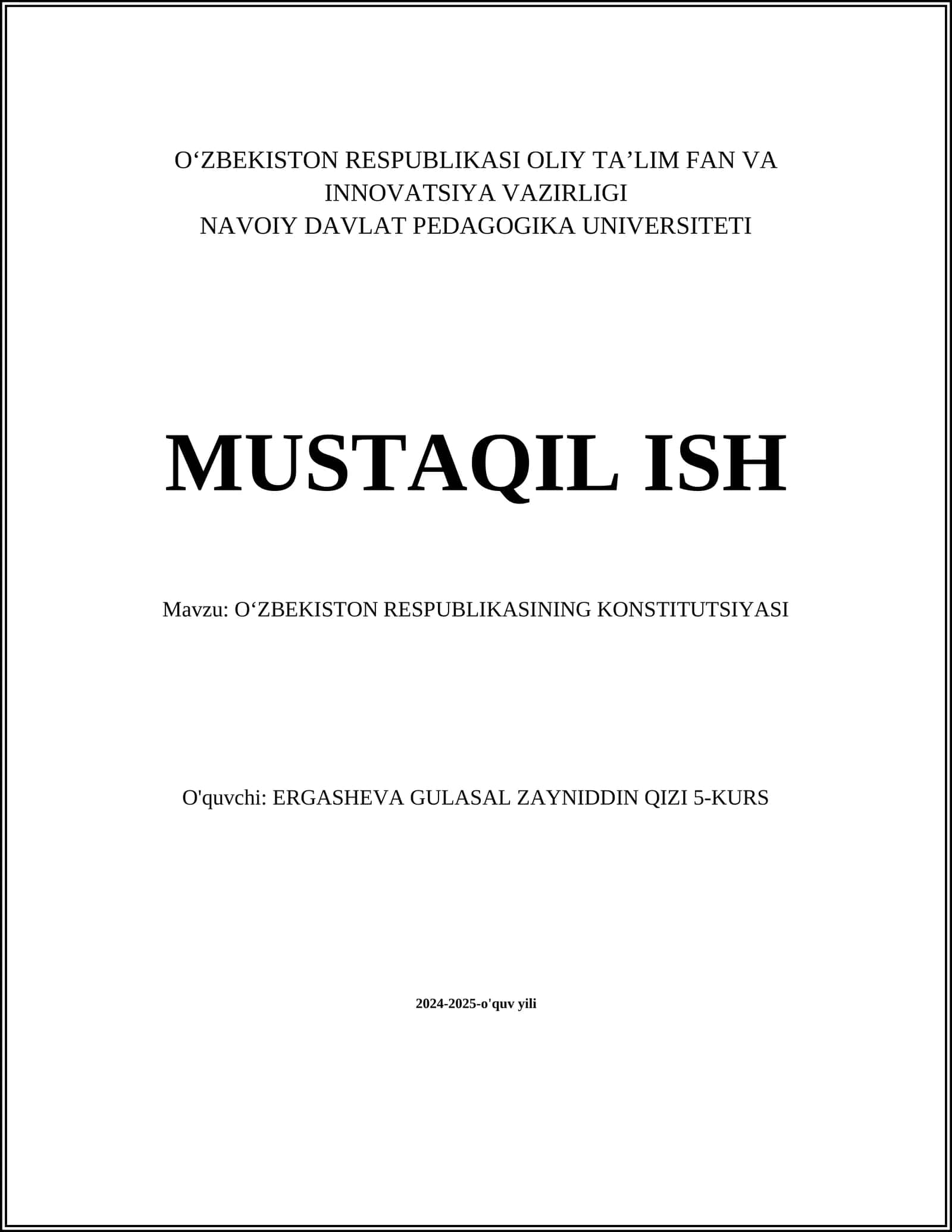 OʻZBEKISTON RESPUBLIKASINING KONSTITUTSIYASI 1