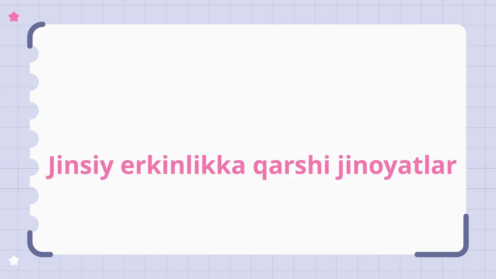 Jinsiy erkinlikka qarshi jinoyatlar 1