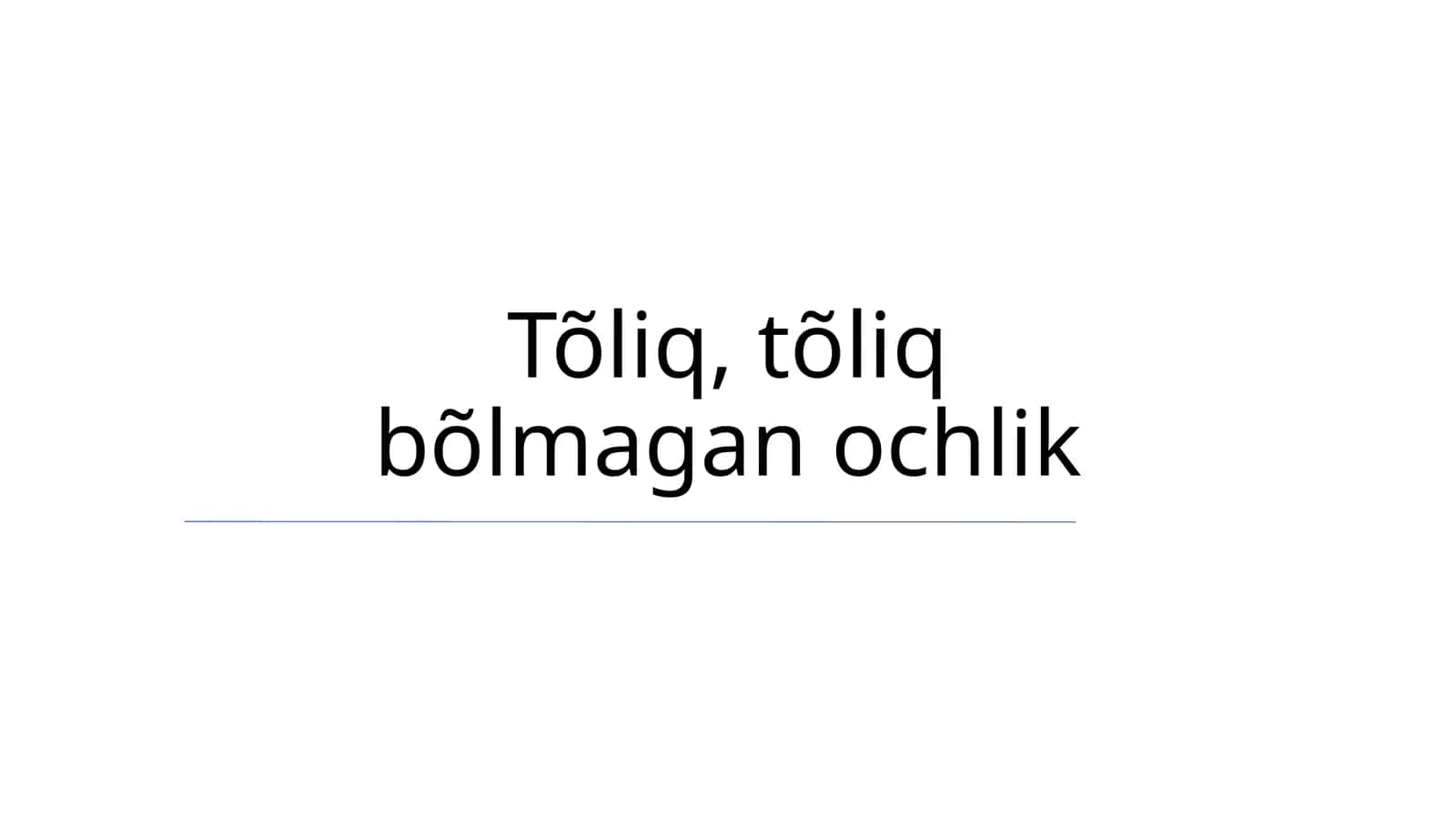 Oziq-ovqat chiqindilari va ochlik 1