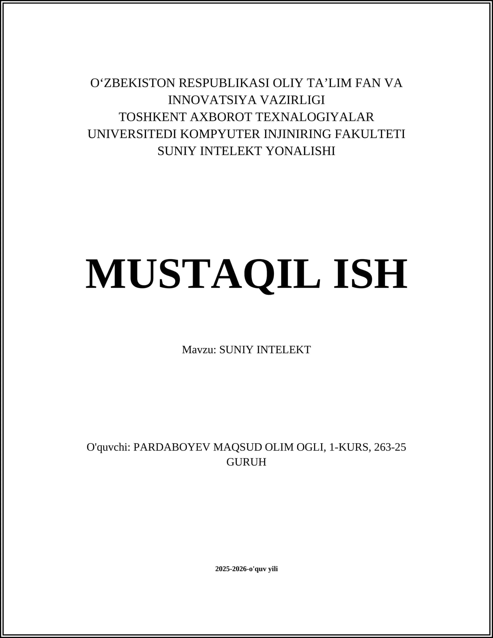 SUNIY INTELEKT O'quvchi 1
