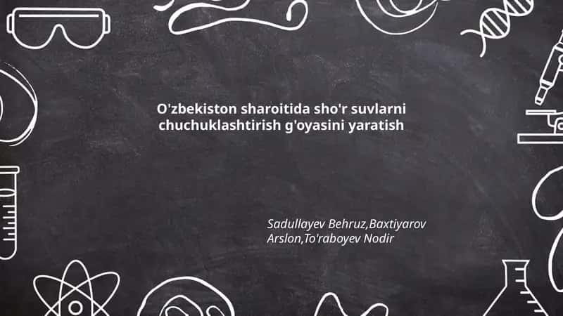 O'zbekiston sharoitida sho'r suvlarni chuchuklashtirish g'oyasini yaratish 1