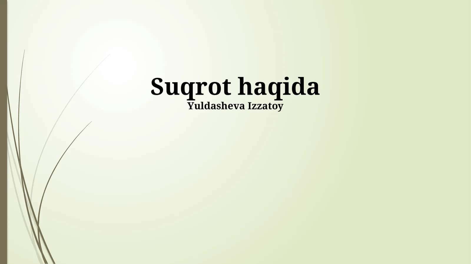 Sokratning Hayoti 1