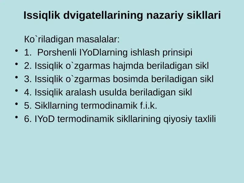 Issiqlikdvigаtеllаriningnаzаriysikllаri 1