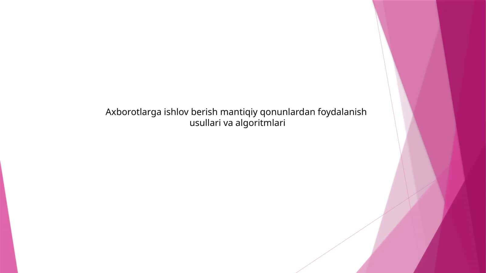 Kompyuterning bazaviy mantiqiy elementlari 1