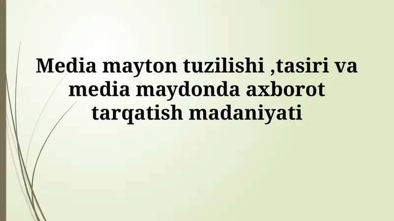 Ommaviy axborot vositalari tuzilishi 1