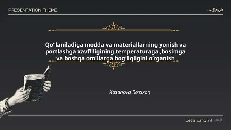 Termal ta'sir va yonish jarayoni 1