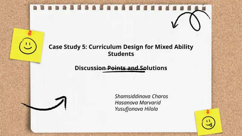 Curriculum Design for Mixed Ability Students 1