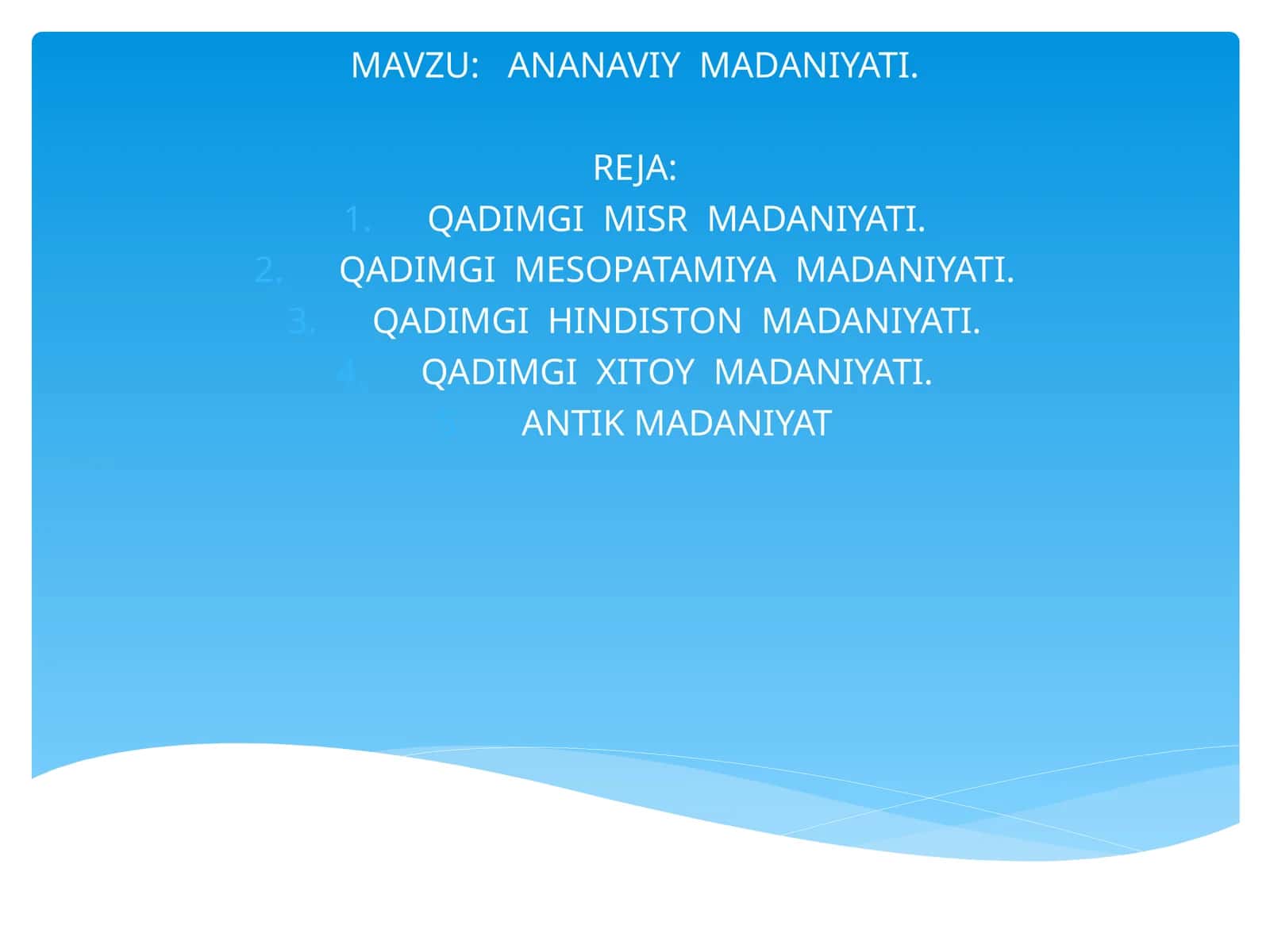 ANANAVIY MADANIYATI 1