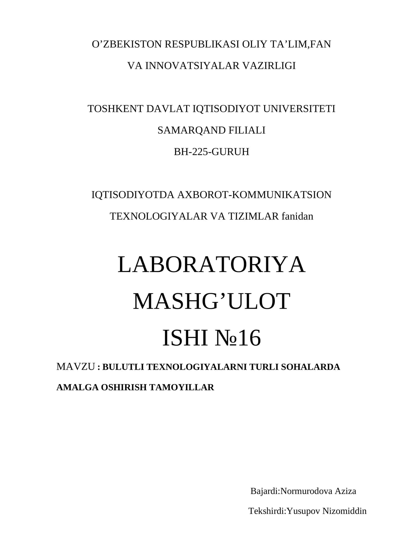 LABORATORIYA ISHI №16 1
