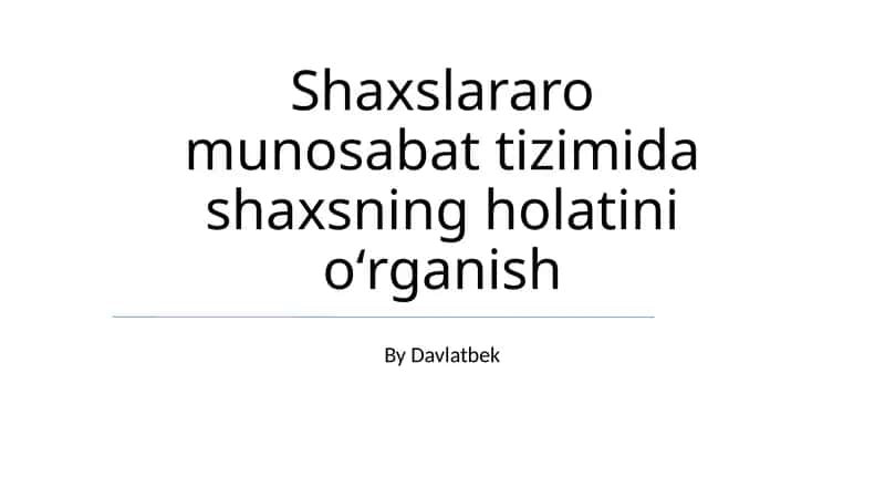 Holatni aniqlash 1