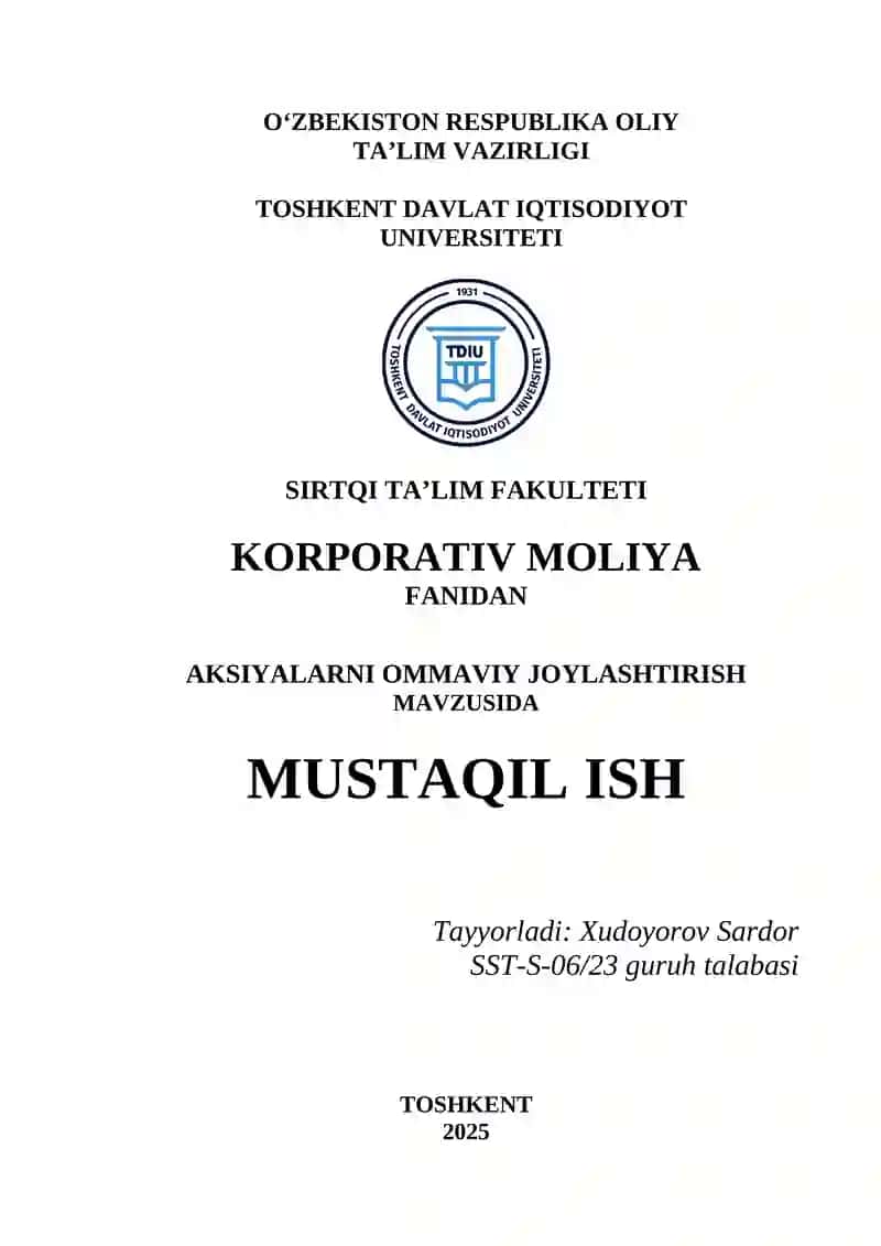 Aksiyalarni ommaviy joylashtirish