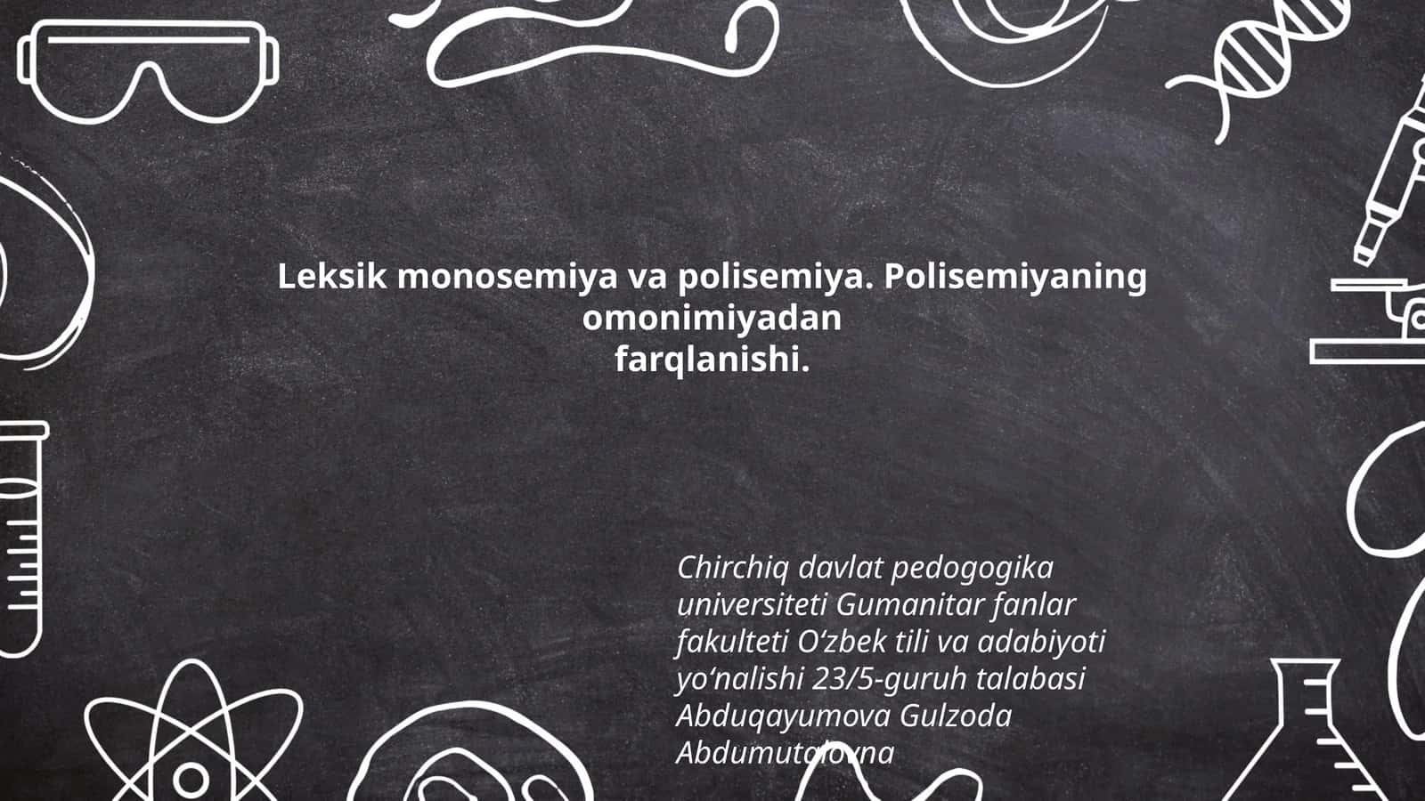 Leksik monosemiya va polisemiya. Polisemiyaning omonimiyadan farqlanishi 1