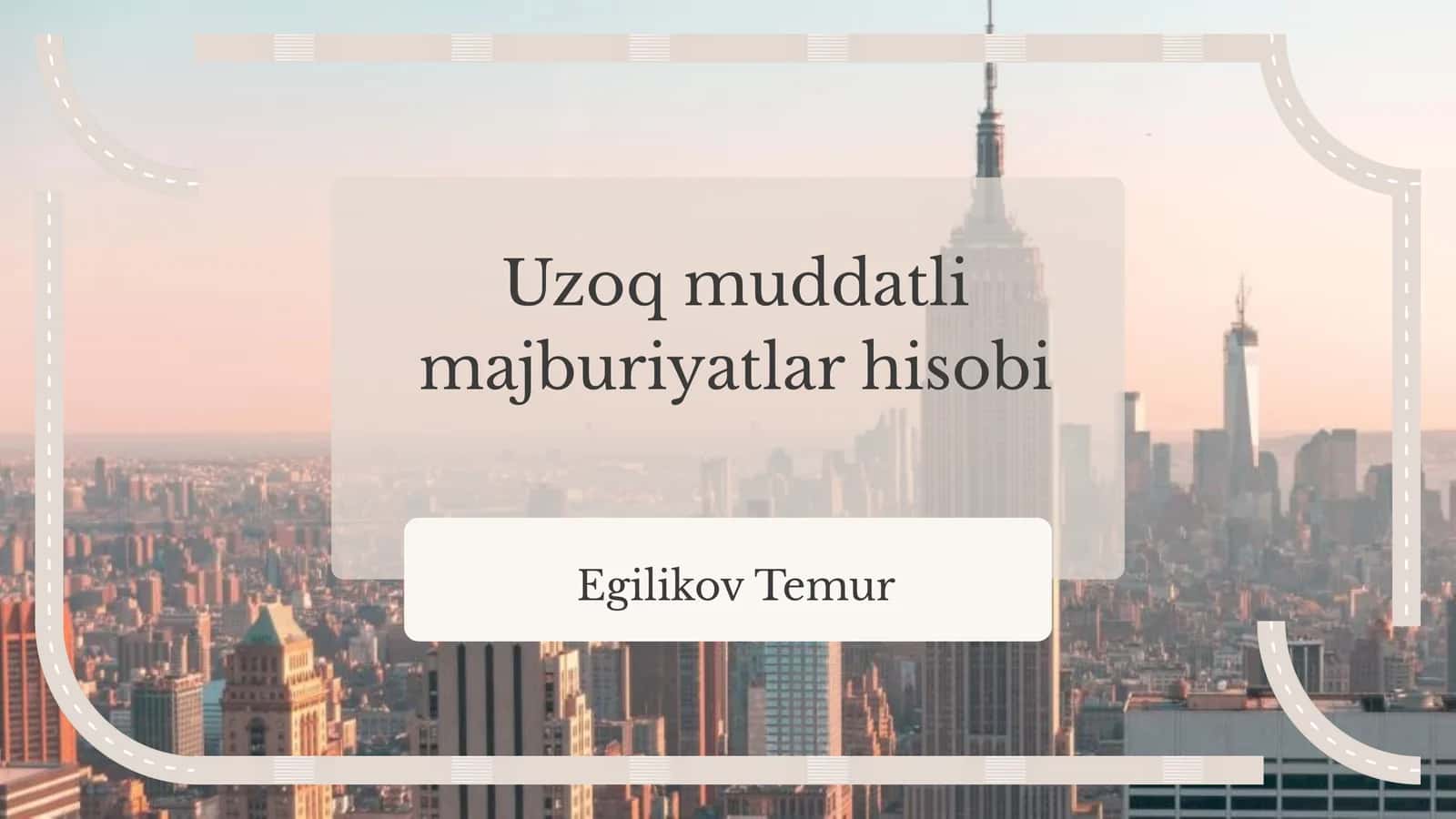 Uzoq muddatli majburiyatlar hisobi 1